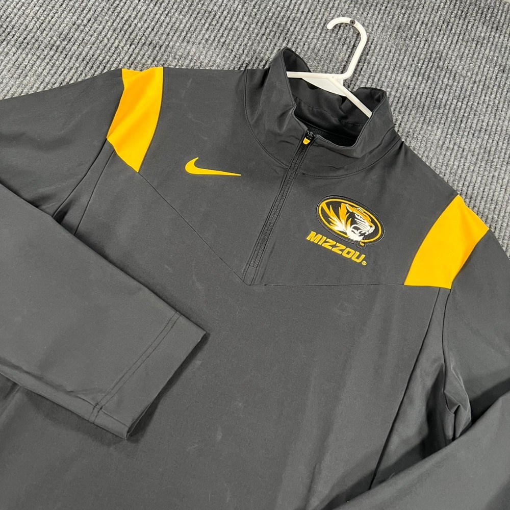 Missouri Tigers Mizzou Pullover Shirt Mens Medium Black Long Sleeve 1/4 Zip Mock